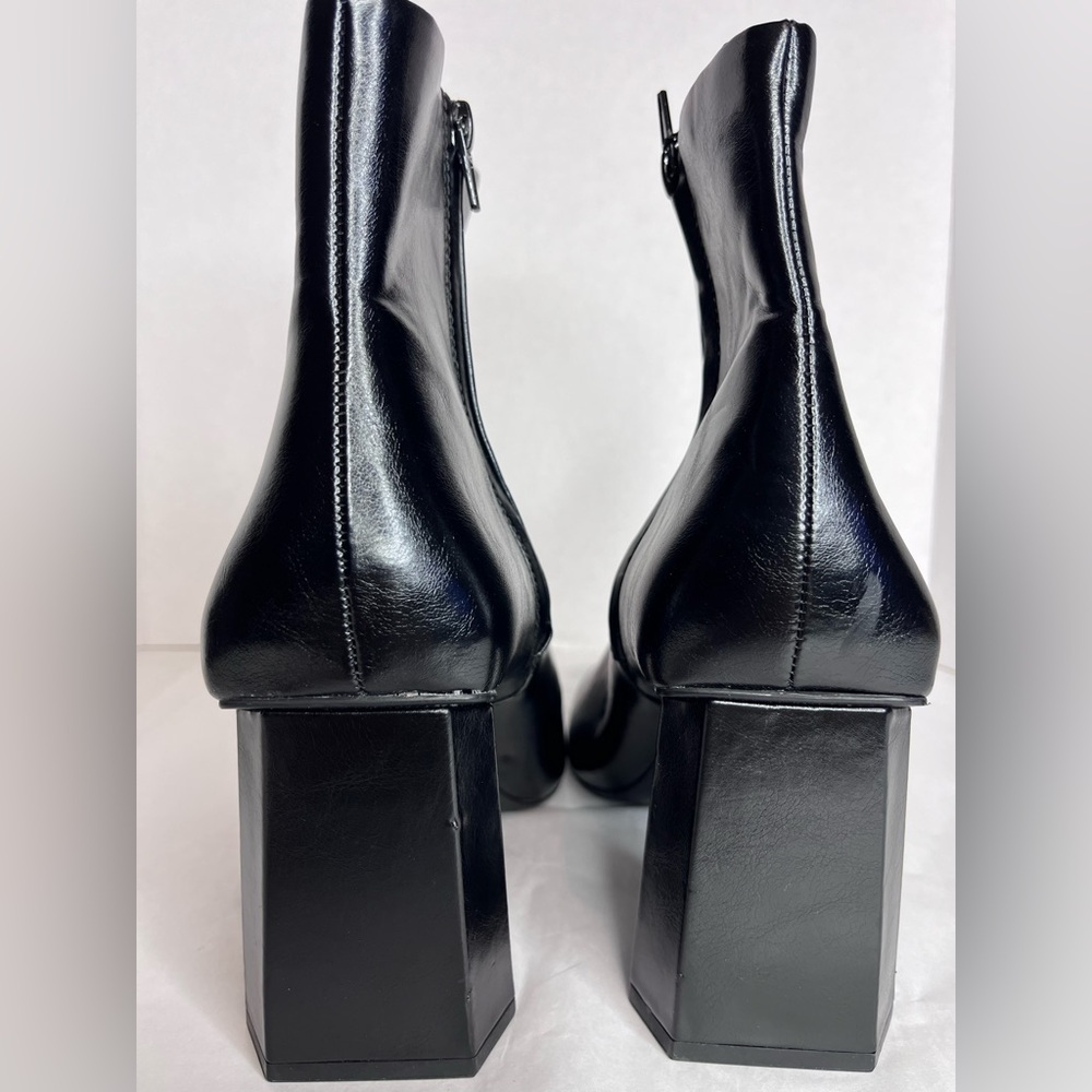 Women's Zara Black Faux Leather Pointed Toe Ankle Boots - Picture 7 of 15